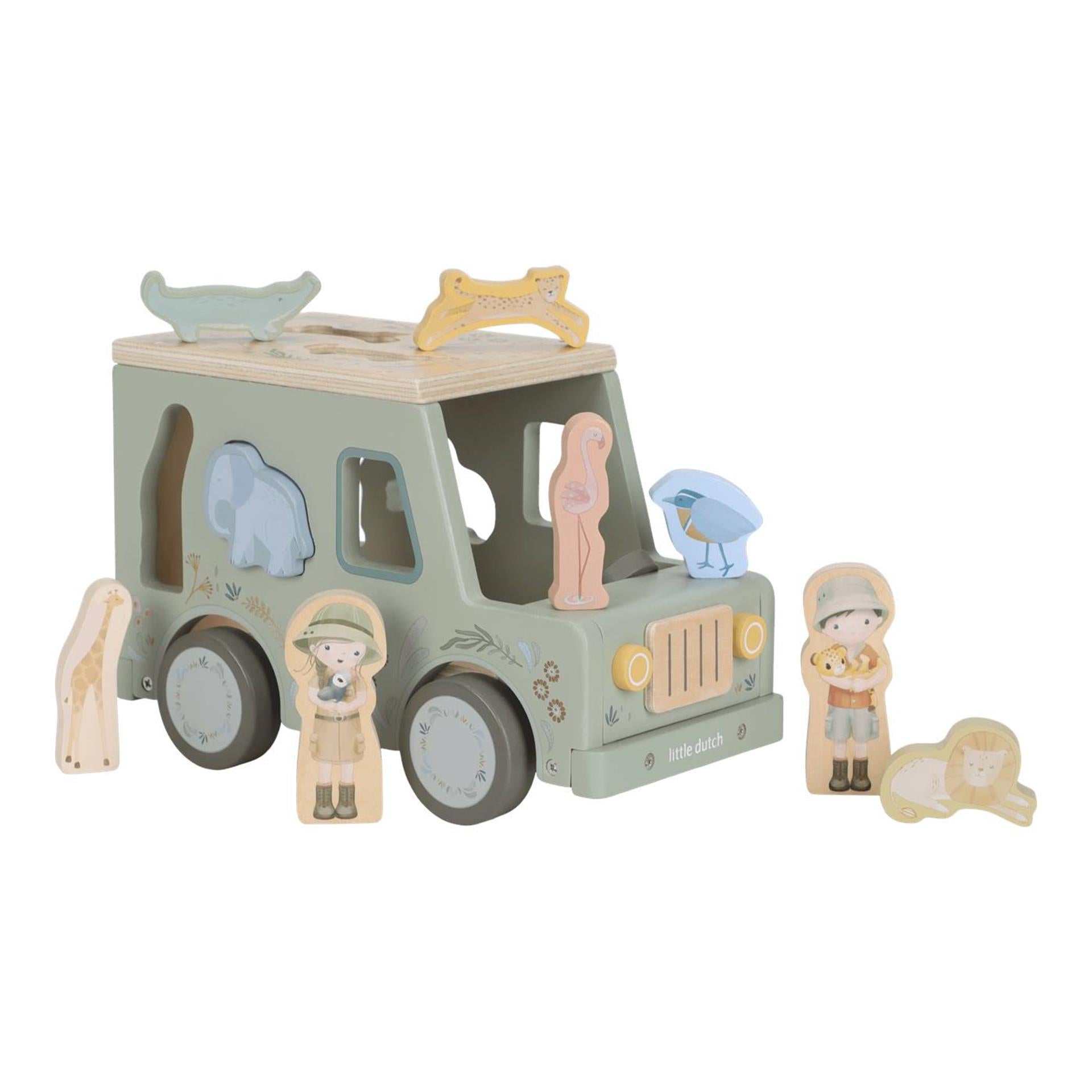 Voiture trieuse de formes Little Dutch Safari Friends FSC