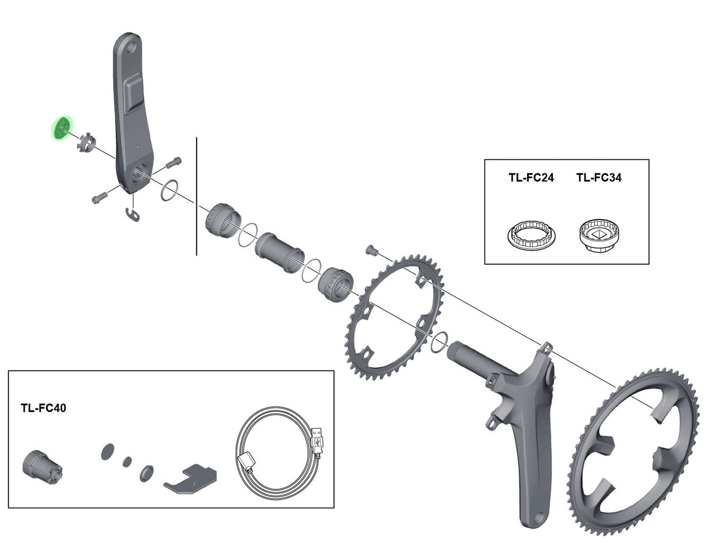 Capuchon extérieur Shimano pour FC-R9100-P