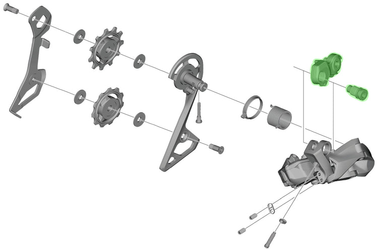 Unité d'essieu Shimano pour support de dérailleur arrière rd-r8050