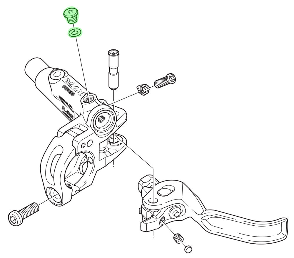 Vis de purge Shimano avec joint torique pour bl-m988