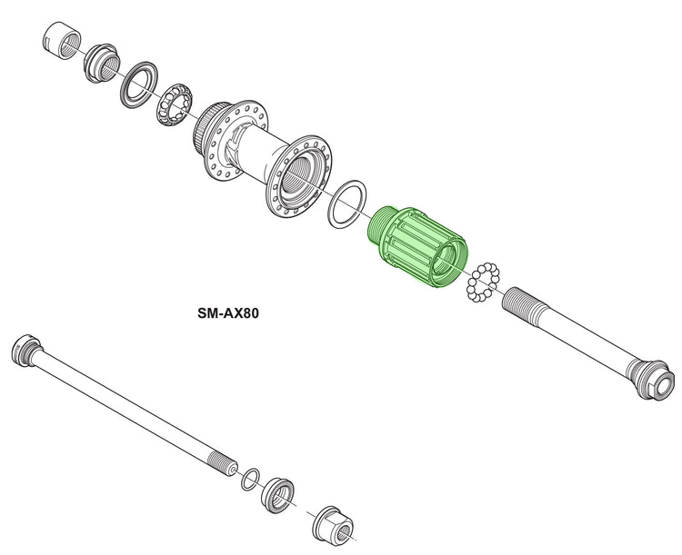 Corps de roue libre Shimano pour fh-m640 m645 m648