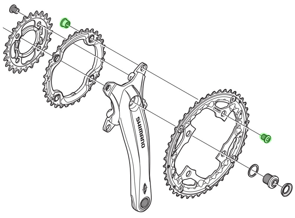 Boulons de plateau Shimano pour fc-t521 t611 (4 pièces)