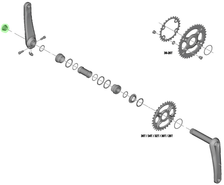 Boulon de fixation du bras de manivelle Shimano pour queues xt grx slx deore