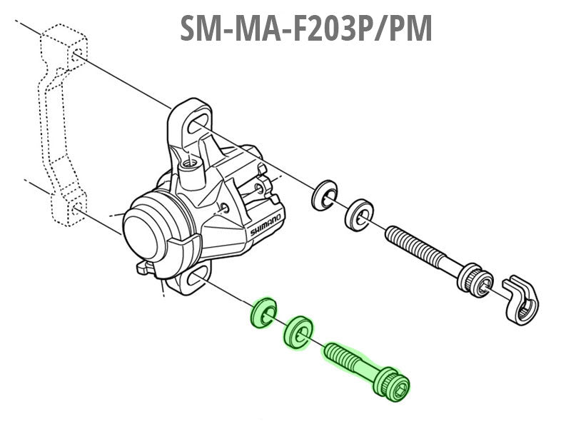 Boulon de montage d'étrier de frein Shimano m6 x 34,4 mm pour sm-ma-f203p pm