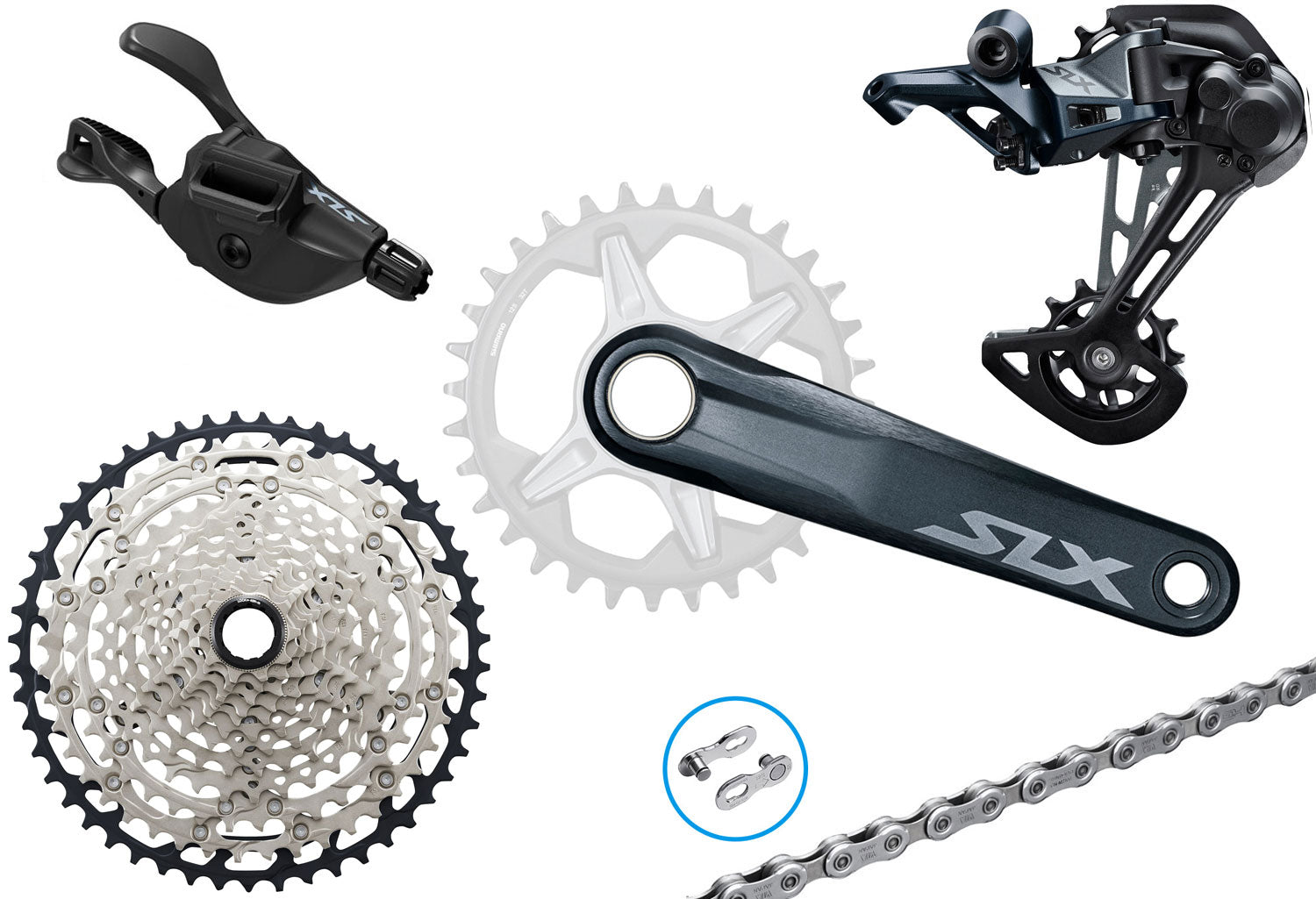 Groupe Shimano slx m7100 1x12 vitesses | 165 mm | 10-51 | je-spec ev