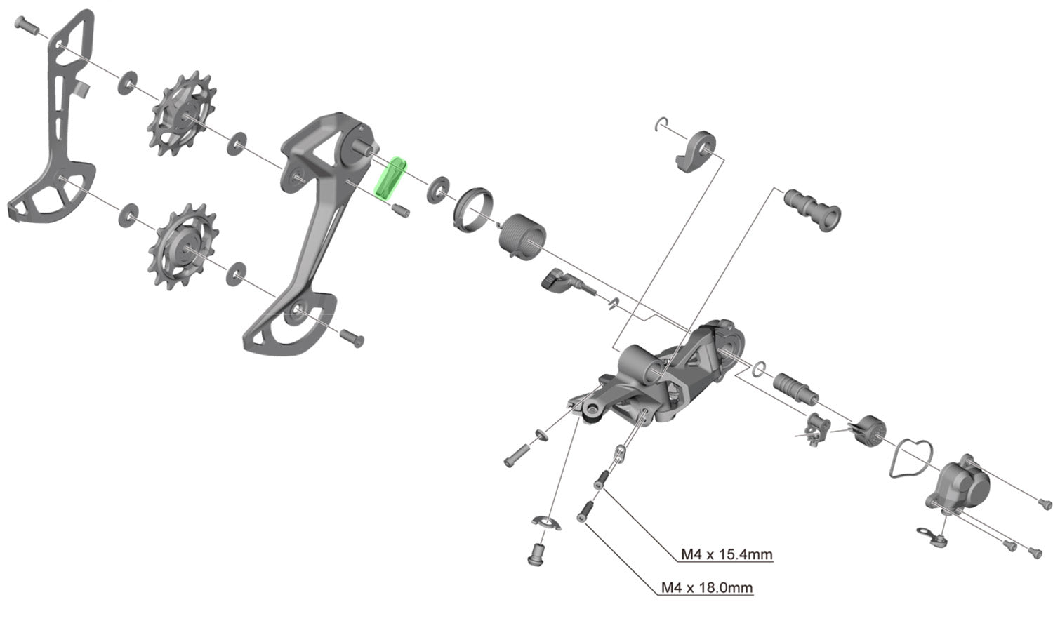 Pare-chocs Shimano pour dérailleur arrière rd-m8100 8130