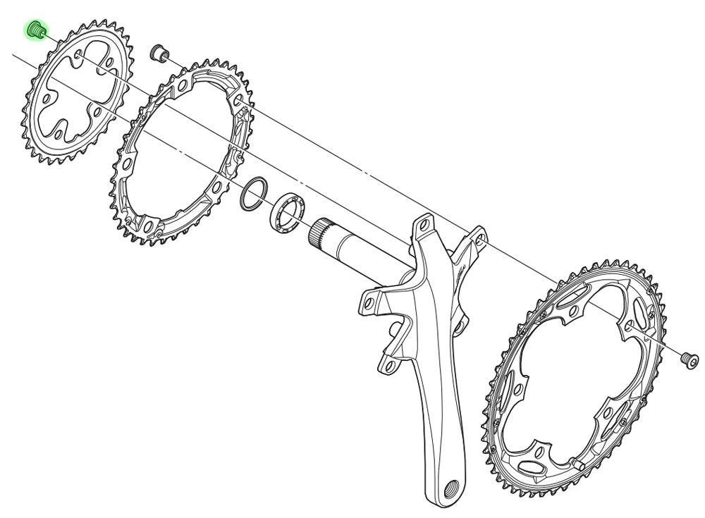 Vis de plateau Shimano tiagra sora (5 pièces)