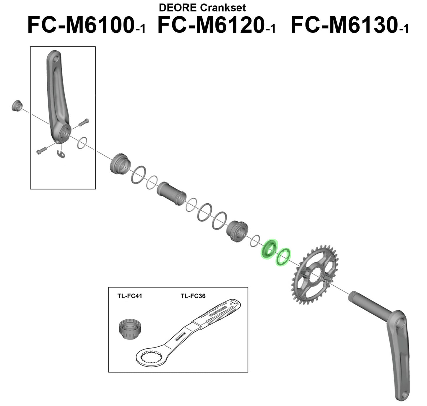 Bague de verrouillage Shimano pour FC-M6100-1