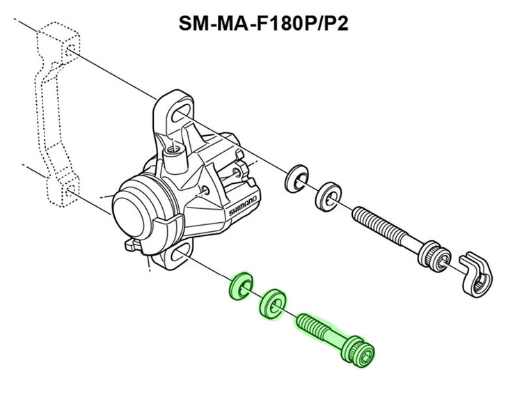 Boulon de montage d'étrier de frein Shimano m6 x 32,1 mm pour sm-ma-f180p p2