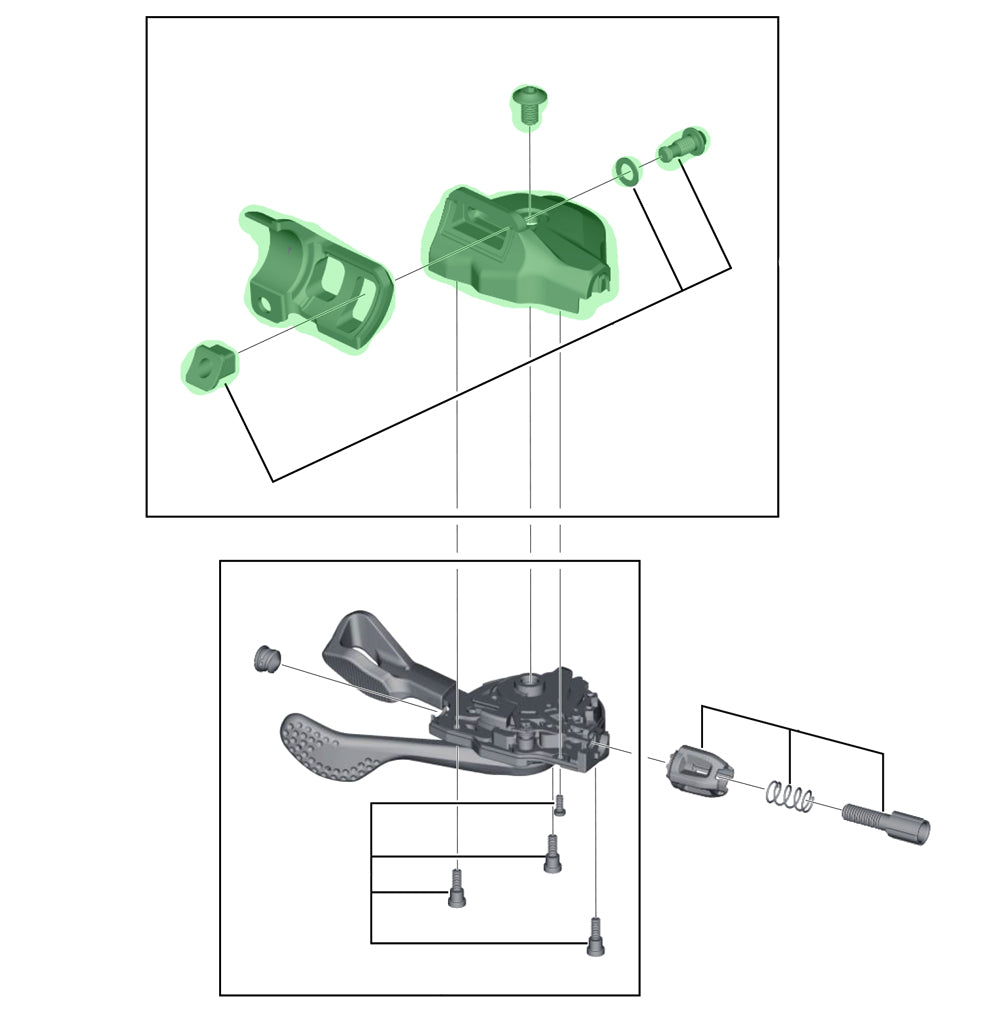 Couvercle de boîtier Shimano complet pour sl-m8000-i i-spec ii gauche