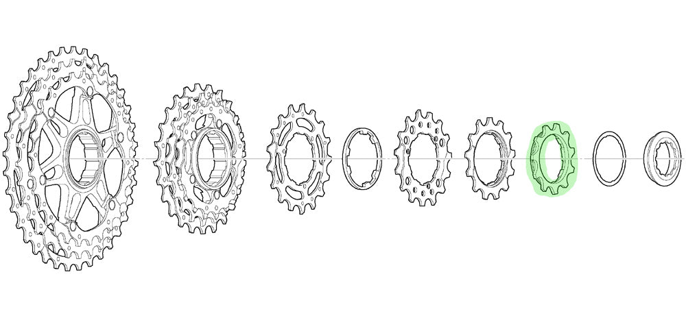 Pignon Shimano 11 dents avec entretoise pour cs-m771-10 bl