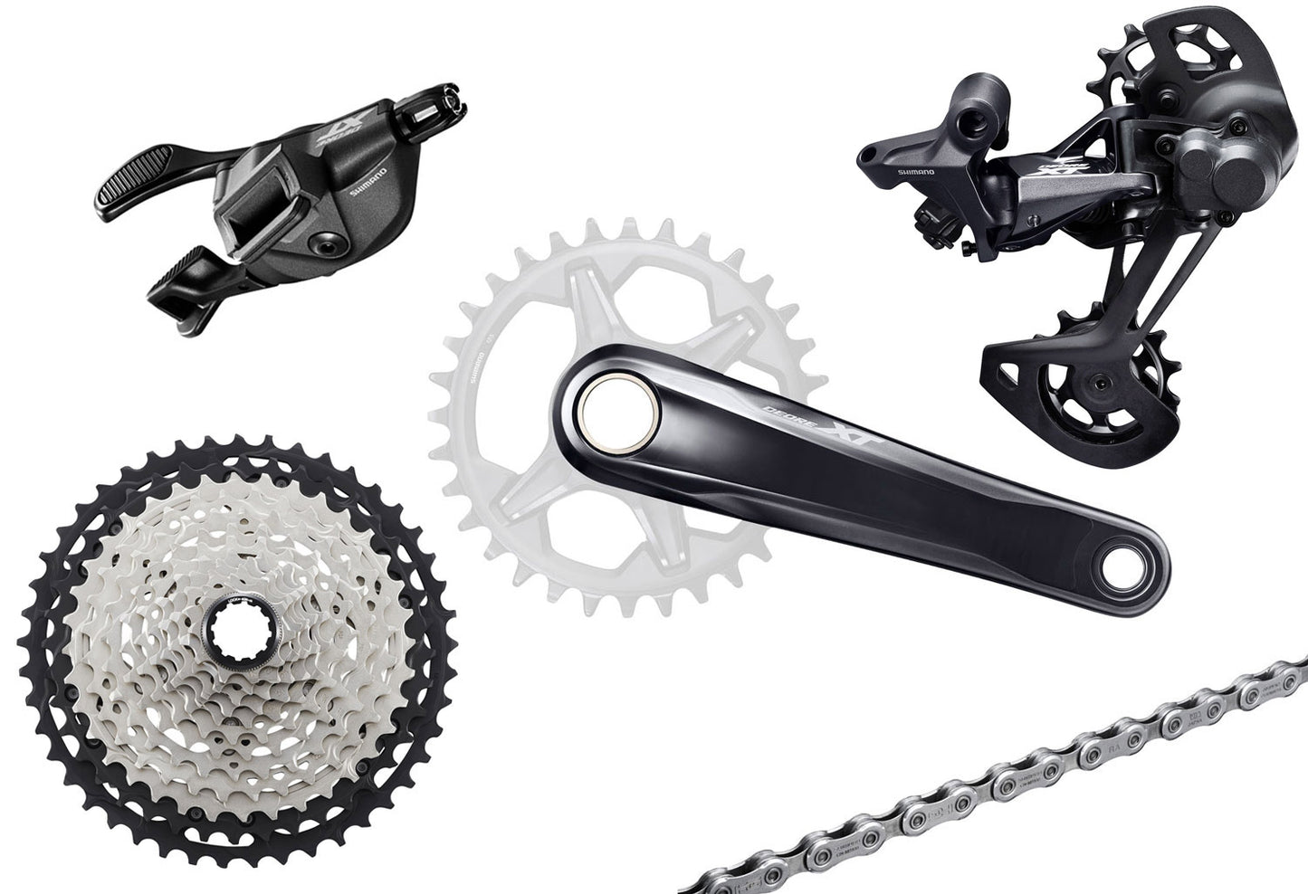 Shimano xt m8100 groupe 1x12 vitesses i-spec ev 180mm 10-45