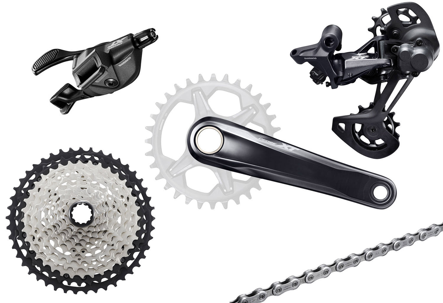 Shimano xt m8100 groupe 1x12 vitesses i-spec ev 180mm 10-45