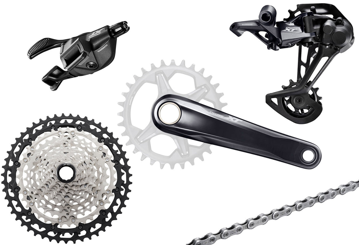 Shimano xt m8100 groupe 1x12 vitesses i-spec ev 180mm 10-51