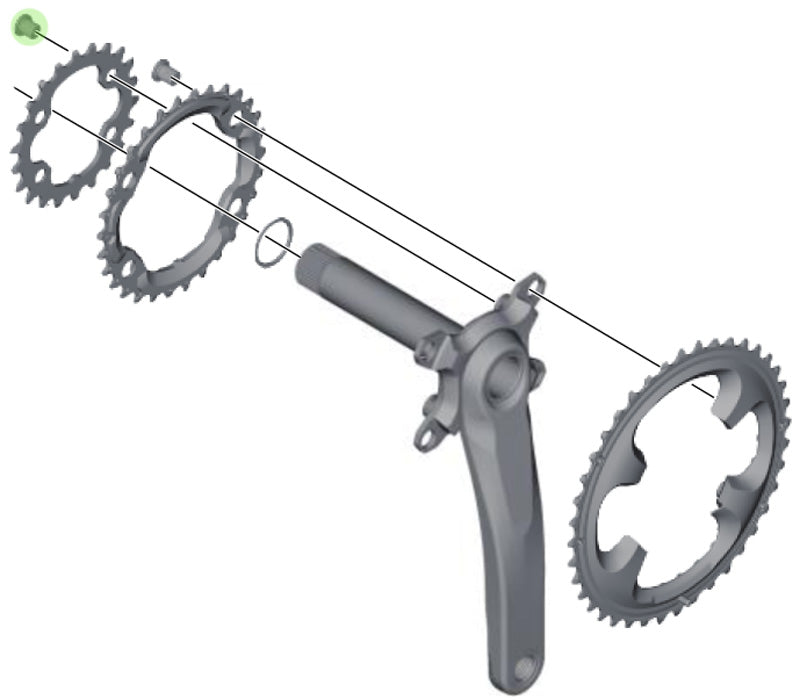 Boulons de plateau Shimano xt slx à l'intérieur