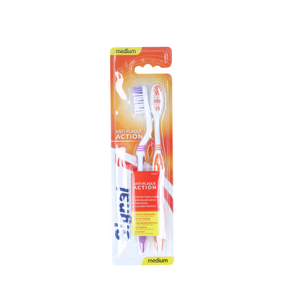 Signal brosse à dents action anti-plaque moyenne lot de 2
