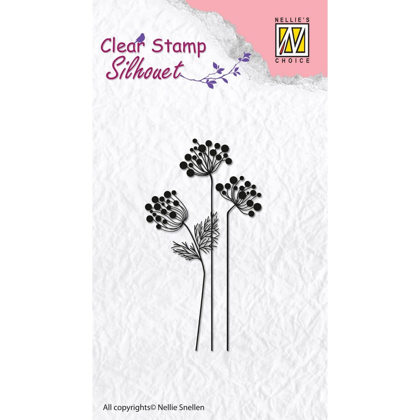 Le choix de Nellie • tampons transparents silhouette fleur-10