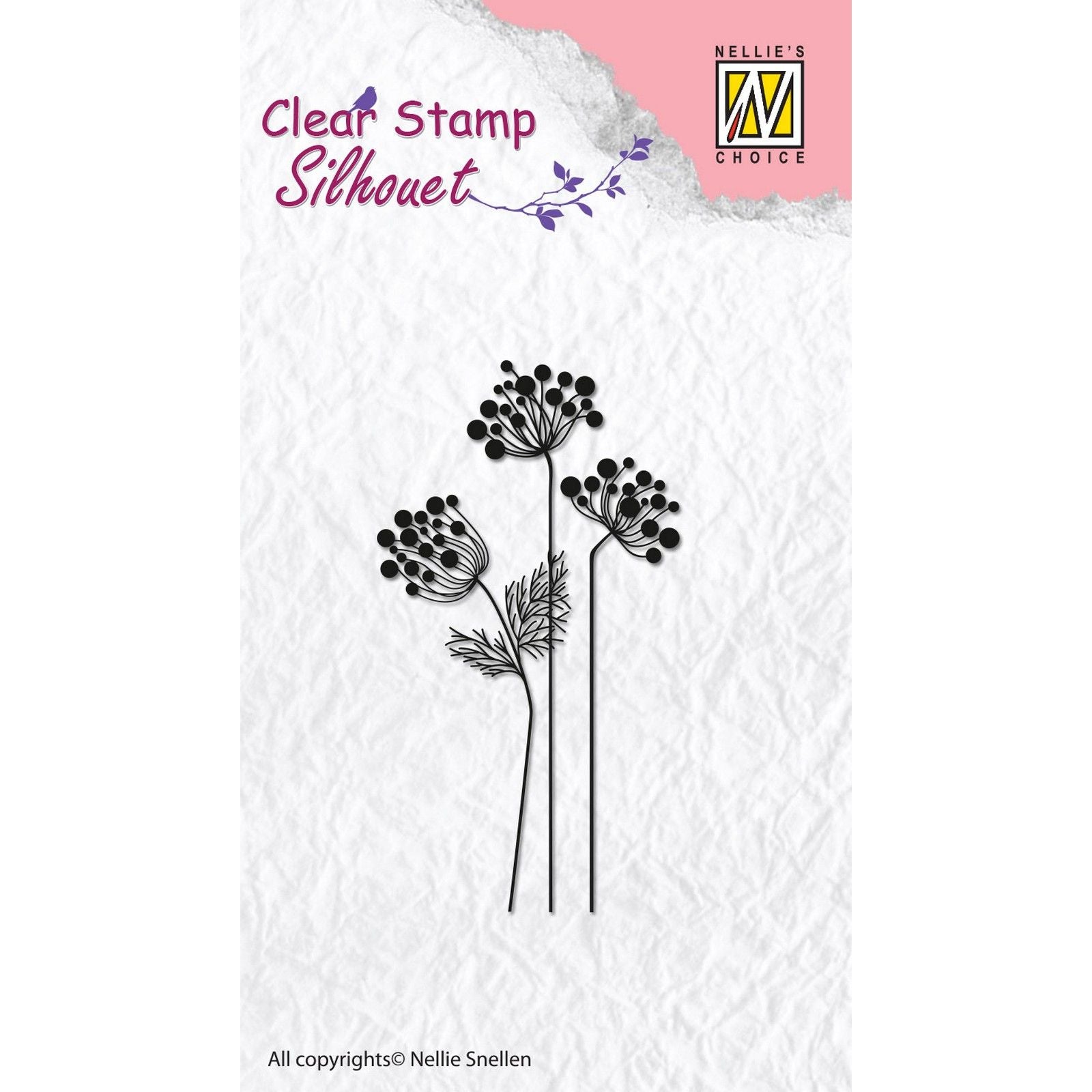 Le choix de Nellie • tampons transparents silhouette fleur-10