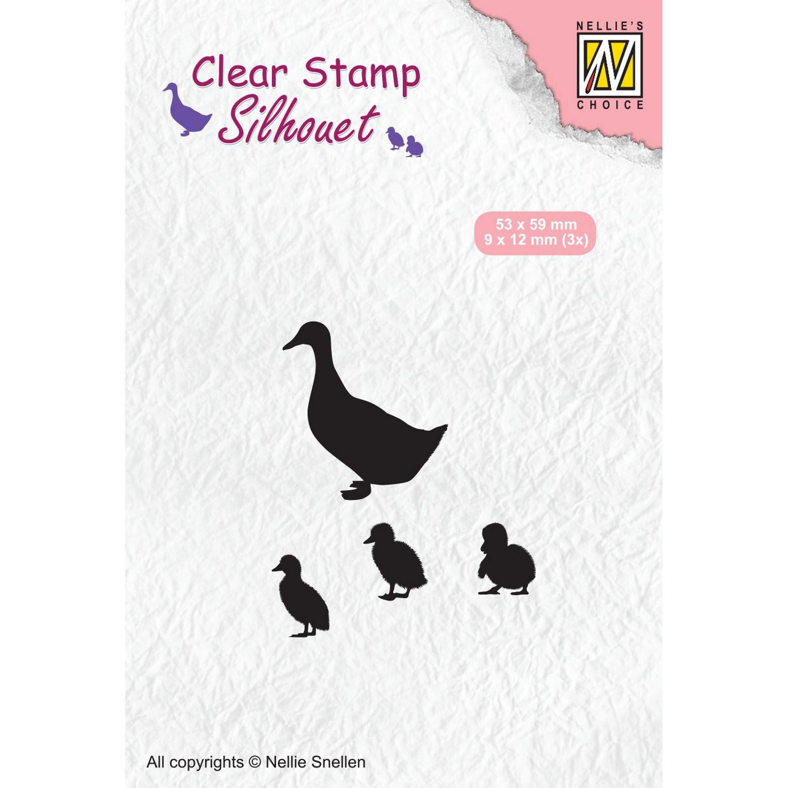 Le choix de Nellie • tampons transparents silhouette canard avec poussins