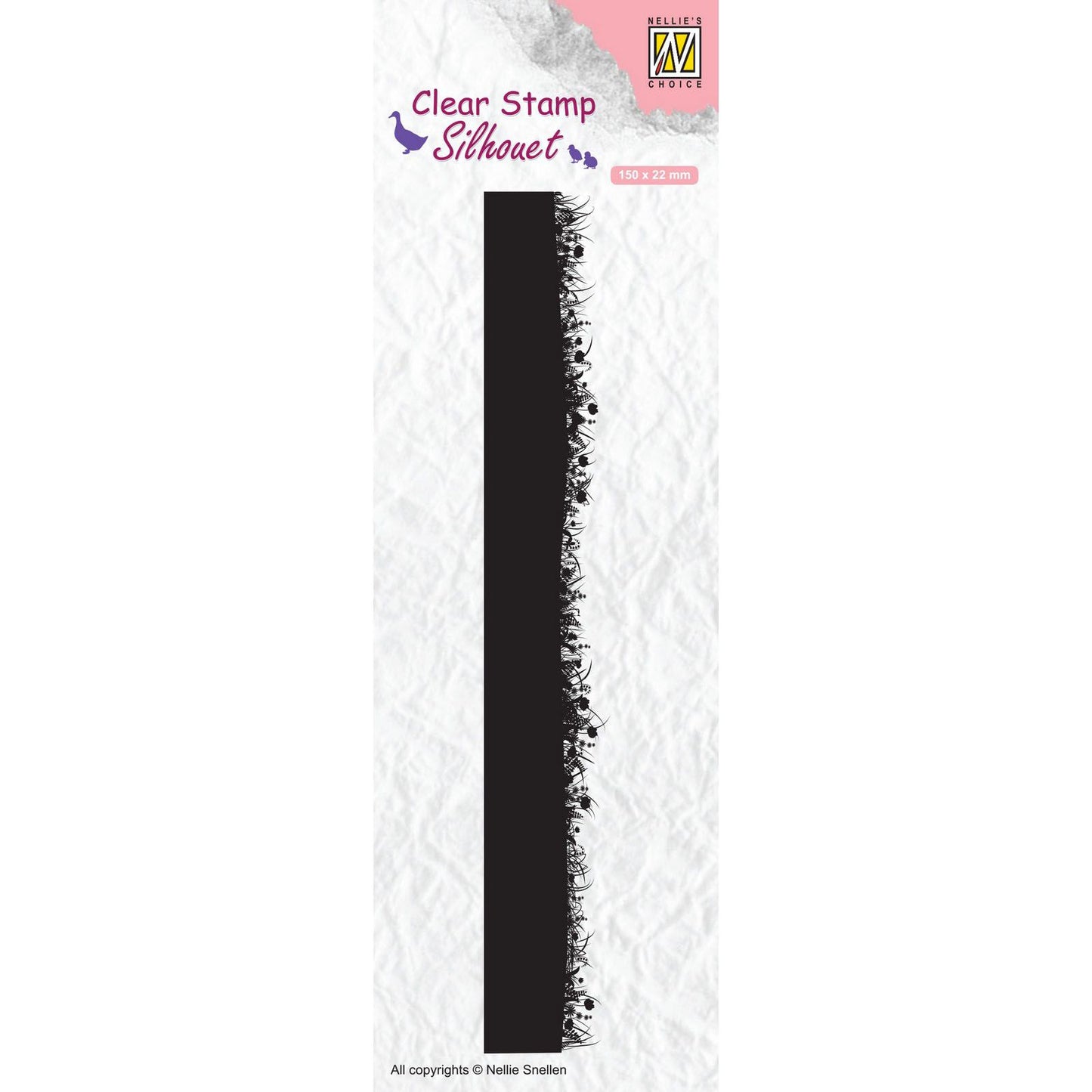 Le choix de Nellie • Tampons transparents silhouette herbe avec bordures fleuries