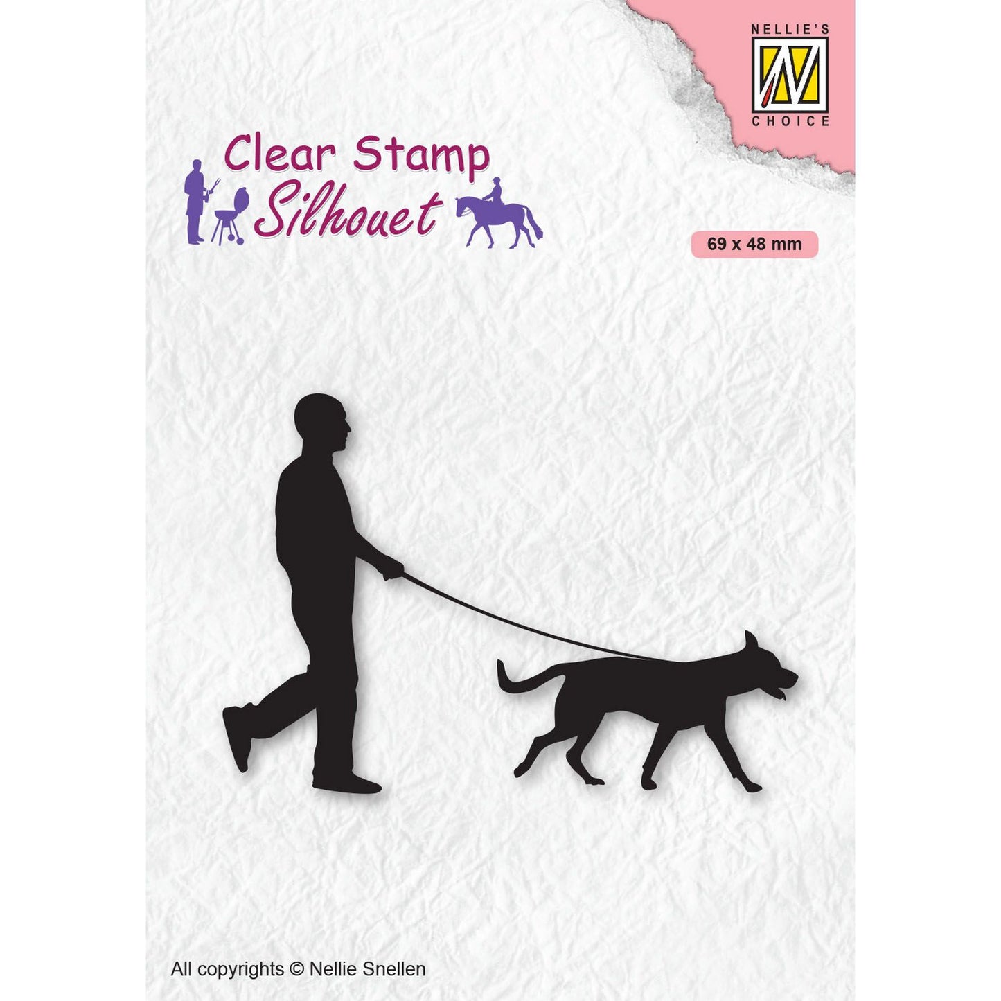Le choix de Nellie • tampons transparents silhouette hommes-choses promenant le chien