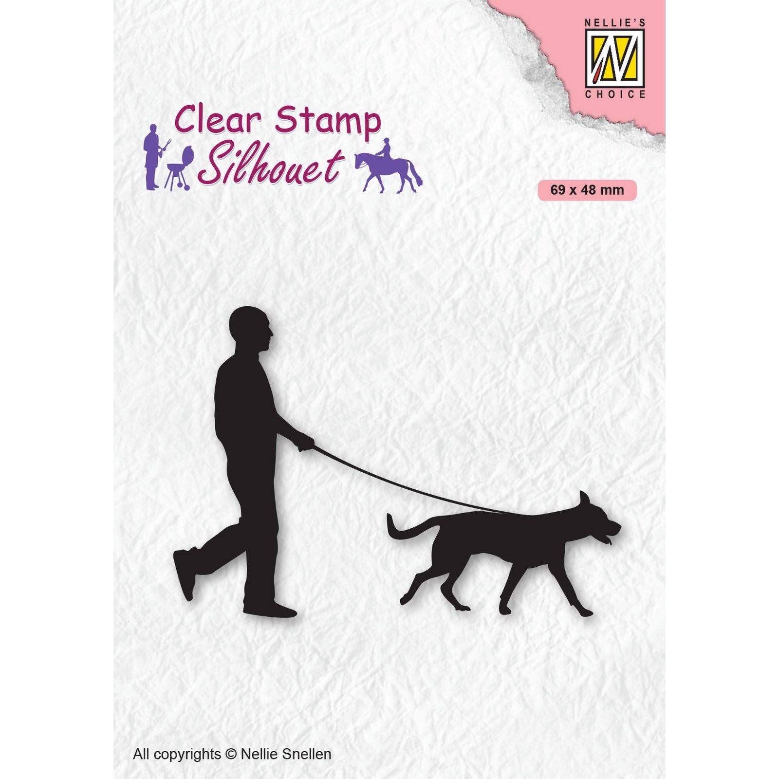Le choix de Nellie • tampons transparents silhouette hommes-choses promenant le chien