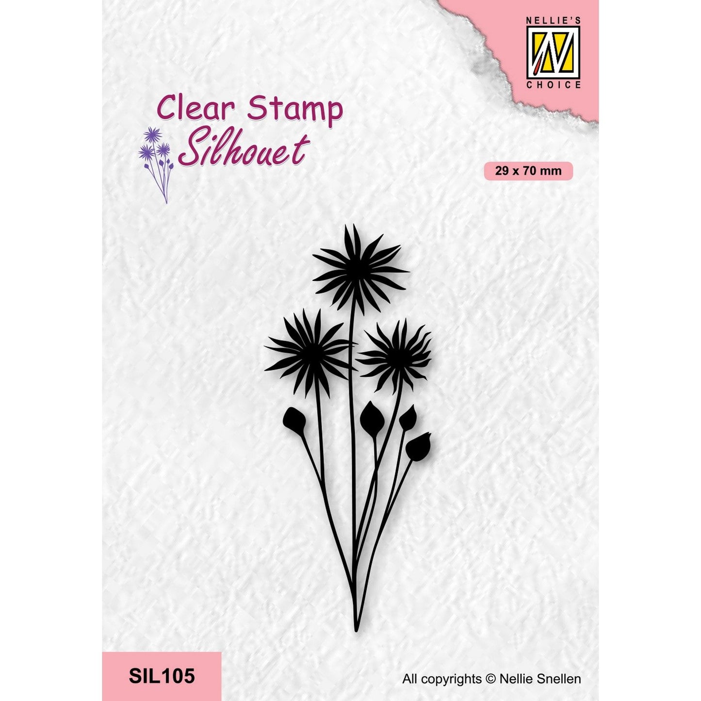 Le choix de Nellie • tampons transparents silhouette fleurs-18