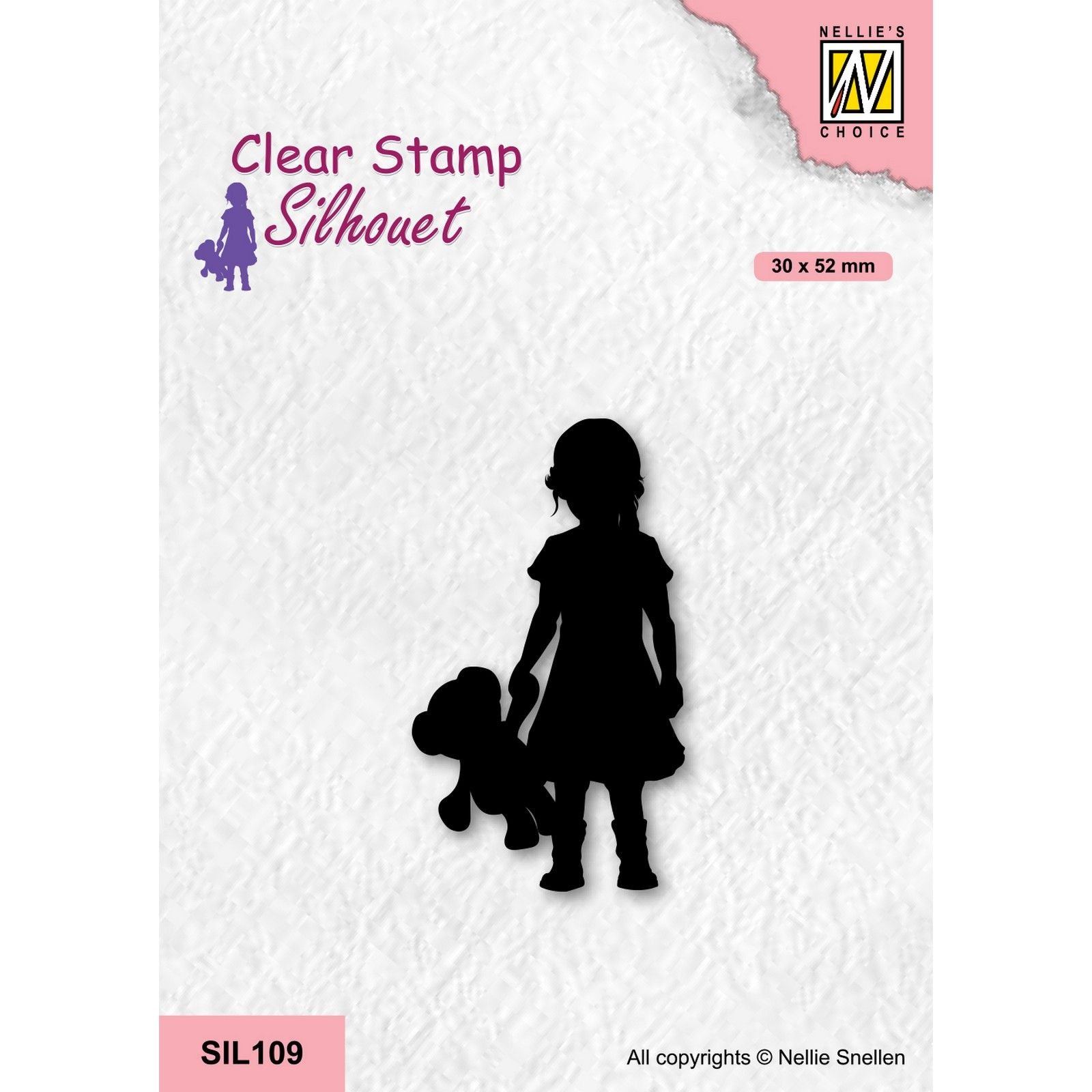 Le choix de Nellie • tampons transparents silhouette fille avec ours