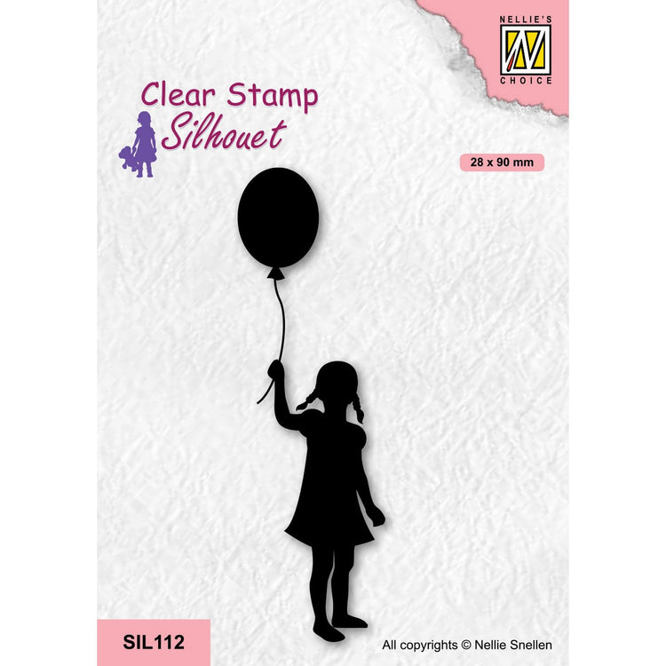 Le choix de Nellie • tampons transparents silhouette fille avec ballon
