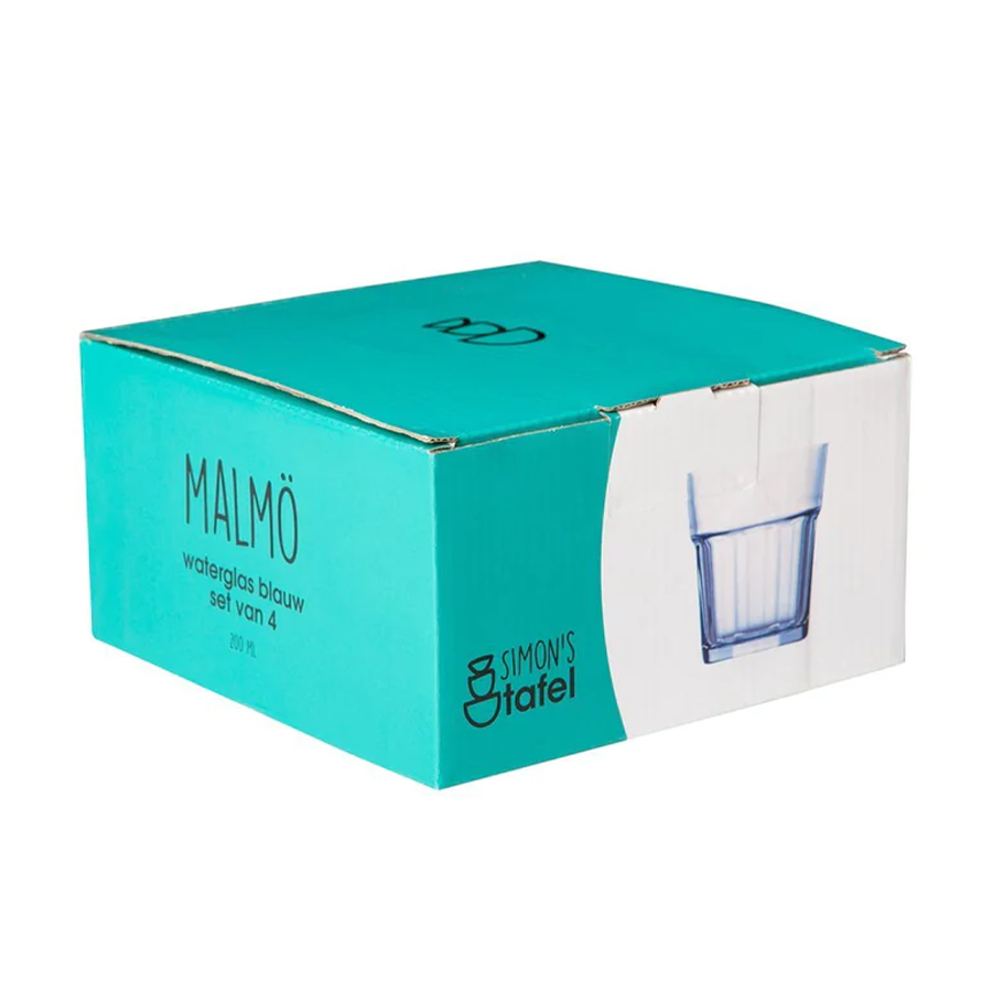 Simon's table verre à eau malmö bleu 200ml 4 pièces