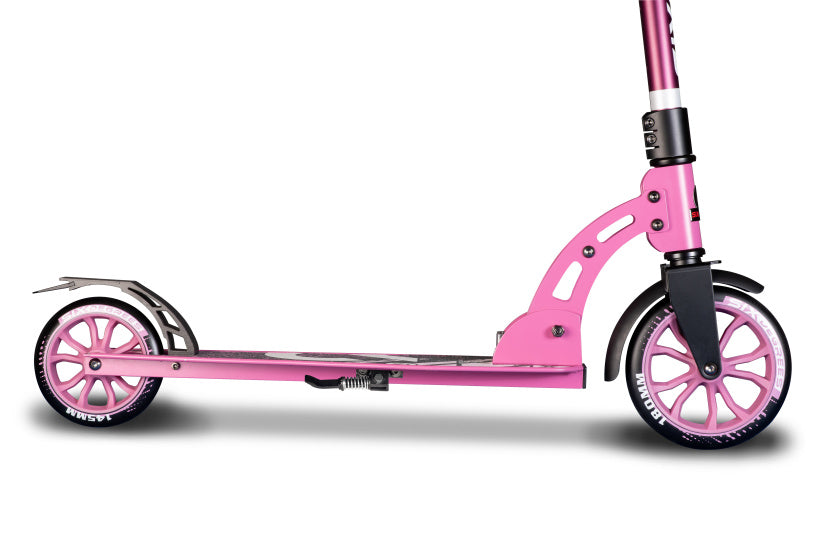 Six degrés à 2 roues Kinderstep pliable Feuille de pied rose noir