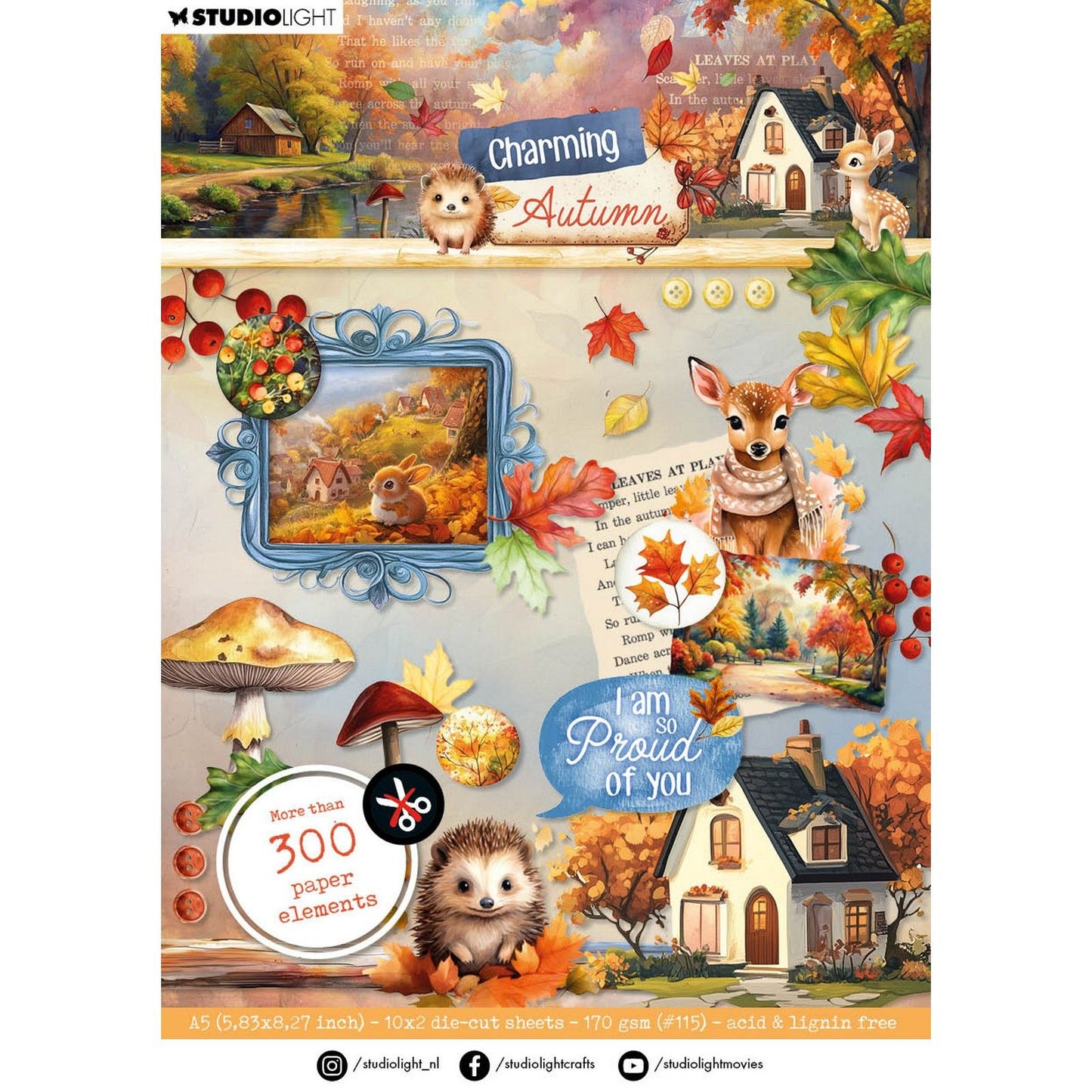 Studio light • charmants éléments en papier découpés à l'emporte-pièce d'automne
