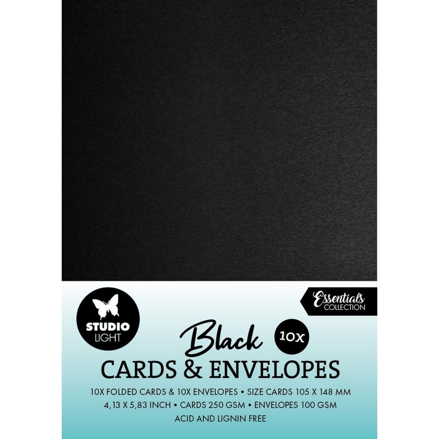 Studio light • consommables cartes enveloppes noir a6