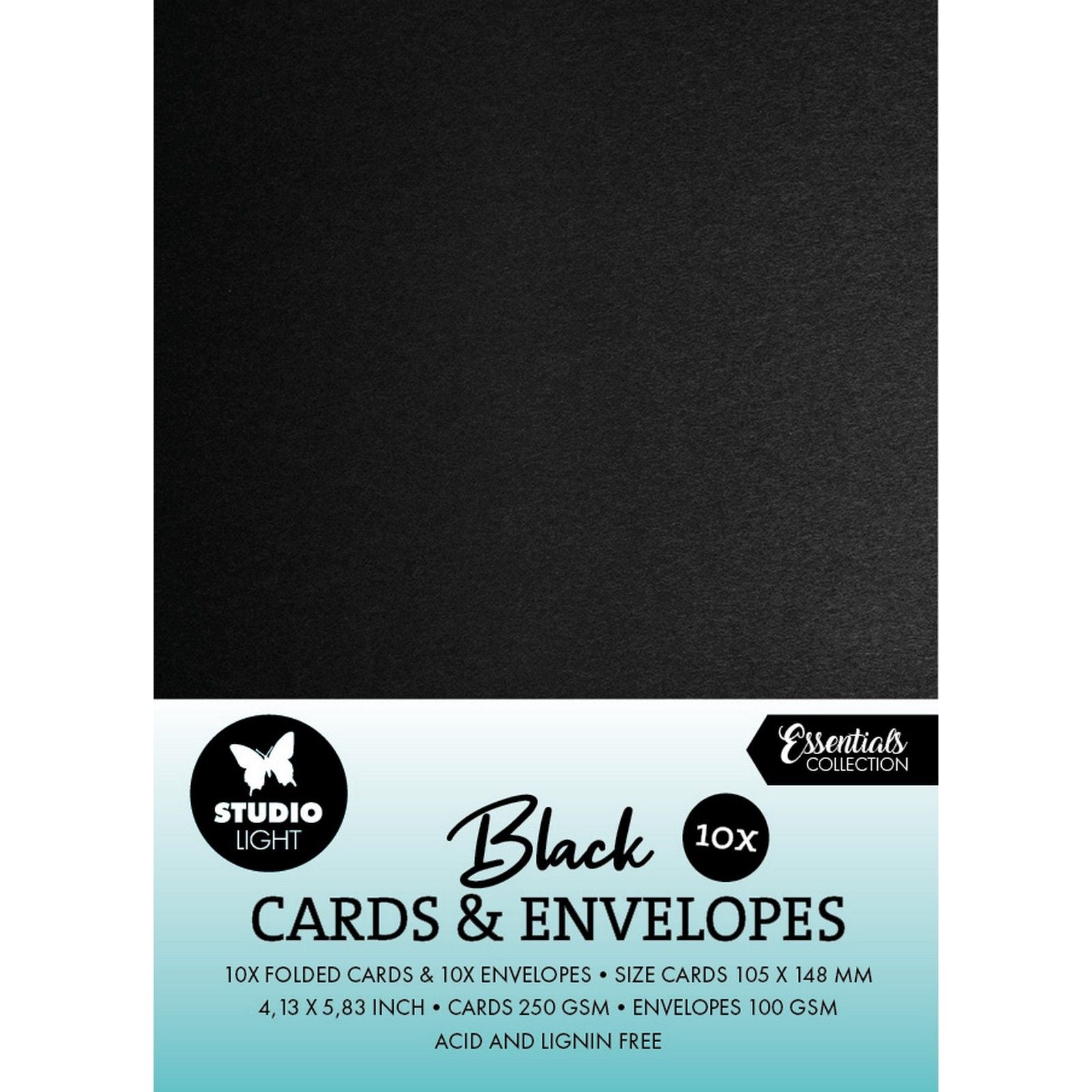 Studio light • consommables cartes enveloppes noir a6