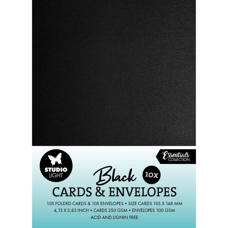 Studio light • consommables cartes enveloppes noir a6