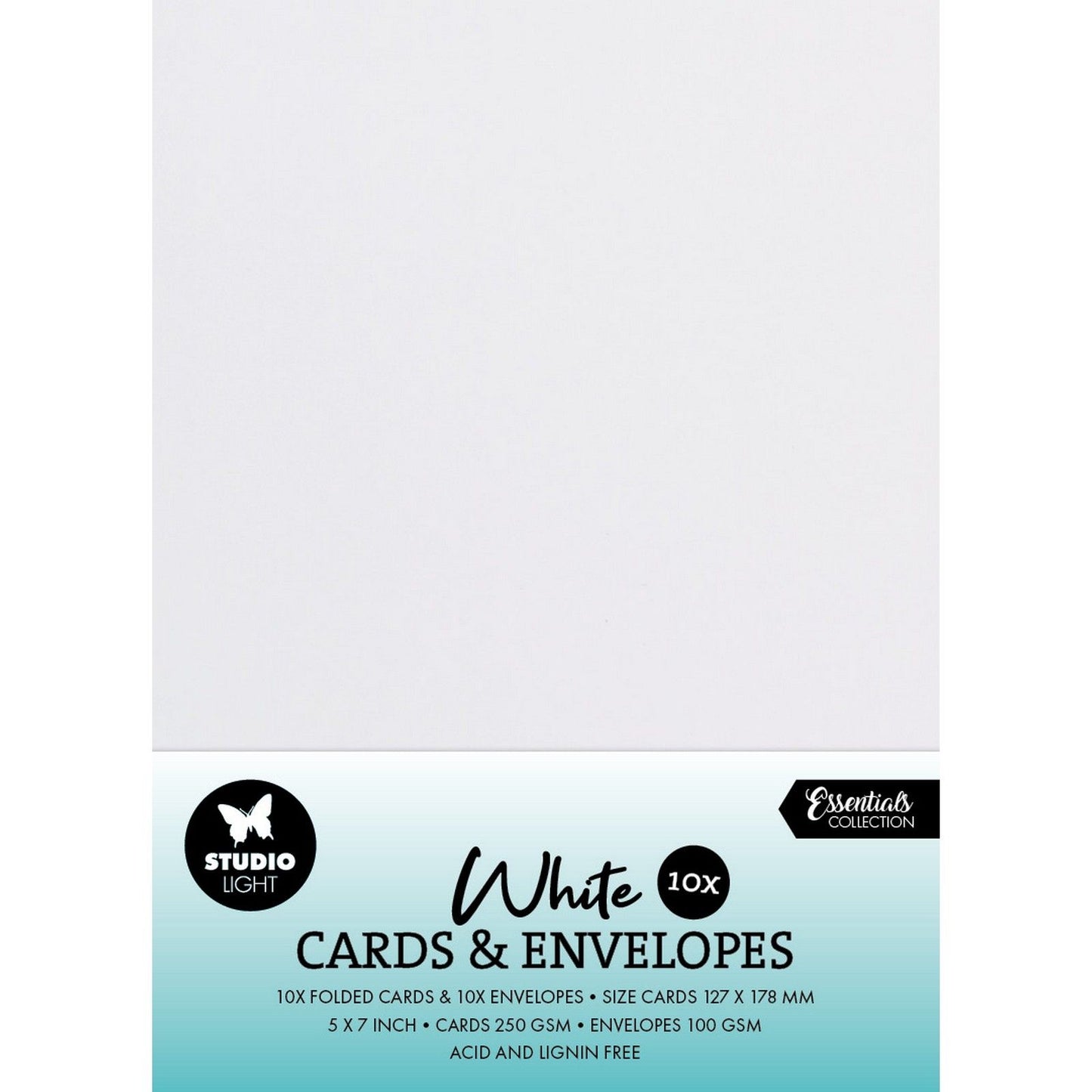 Studio light • enveloppes cartes blanc 12,70x17,78cm