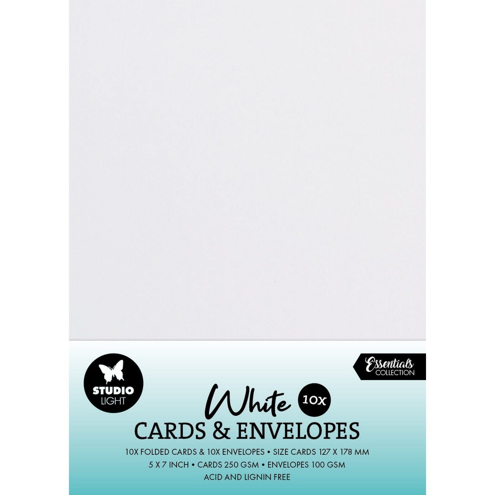 Studio light • enveloppes cartes blanc 12,70x17,78cm