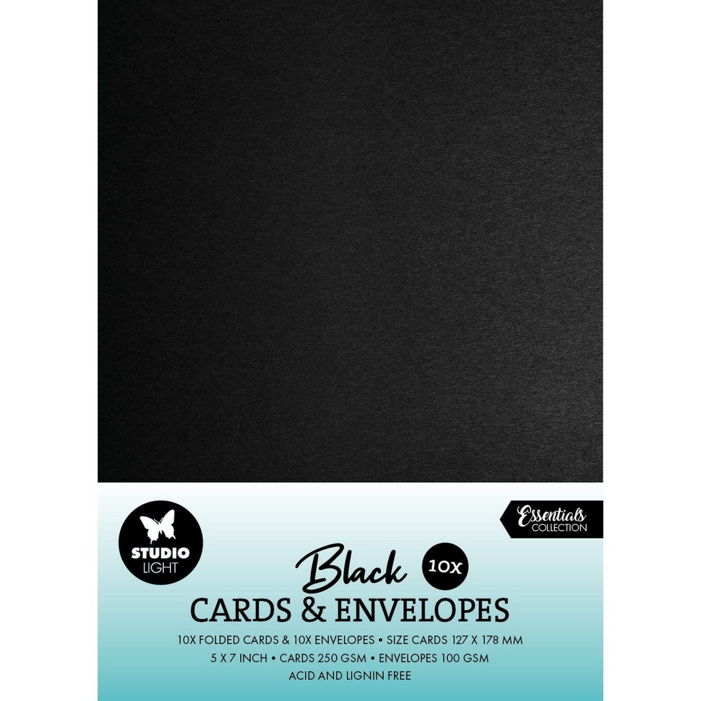 Studio light • enveloppes cartes noir 12,70x17,78cm