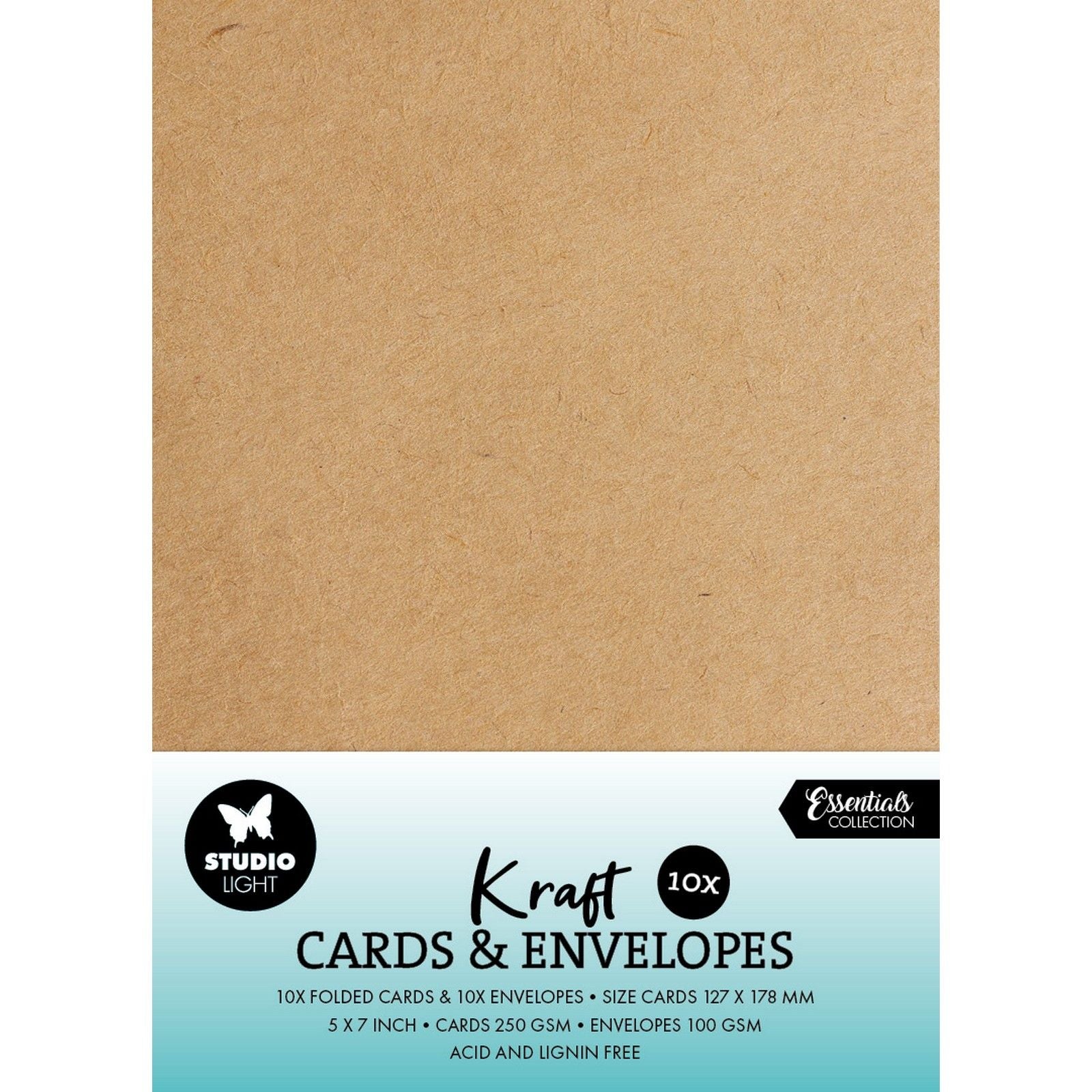 Studio light • enveloppes cartes kraft 12,70x17,78cm
