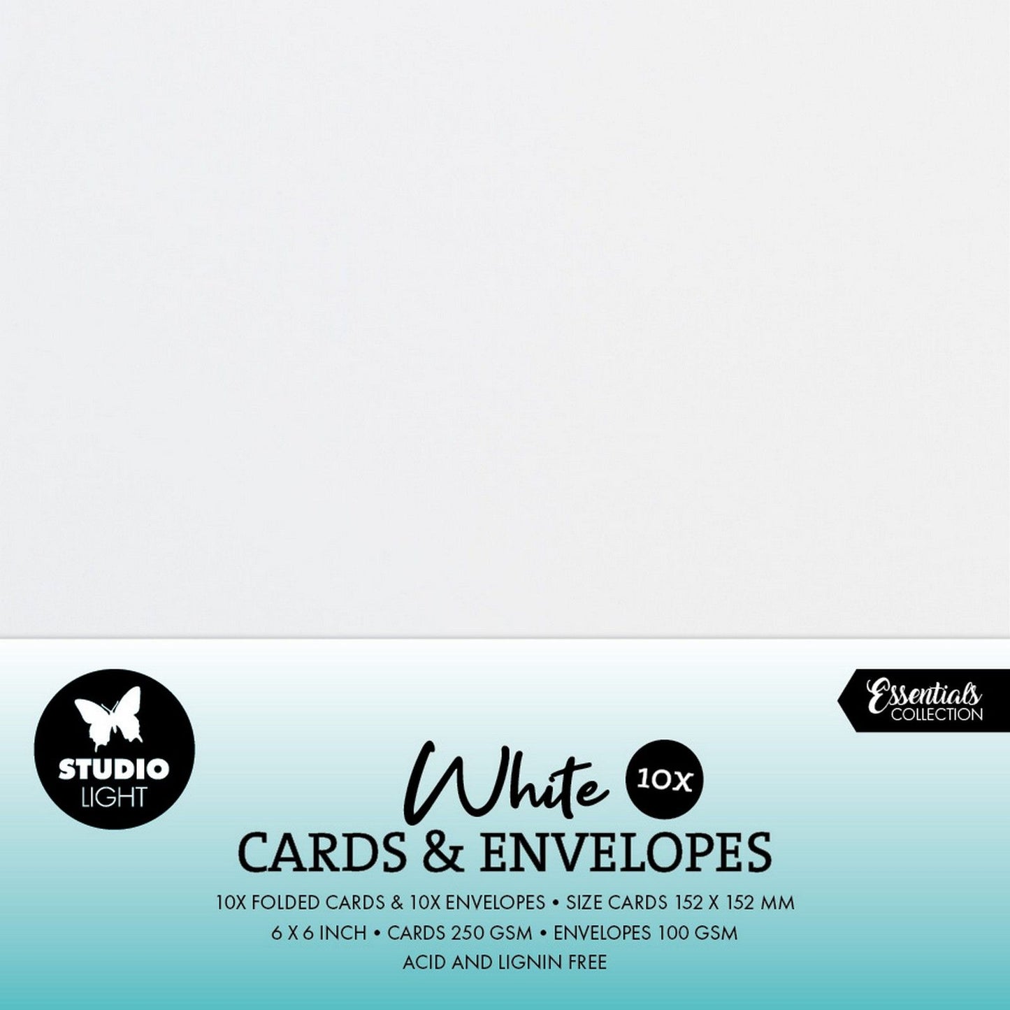 Studio light • enveloppes cartes blanc 15,24x15,24cm