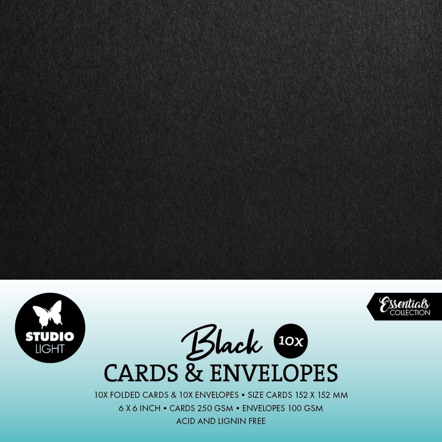 Studio light • enveloppes cartes noir 15,24x15,24cm