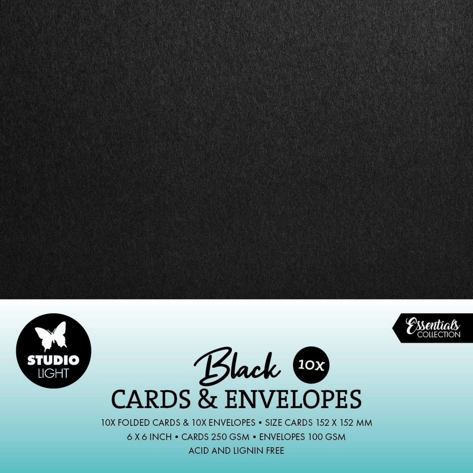 Studio light • enveloppes cartes noir 15,24x15,24cm