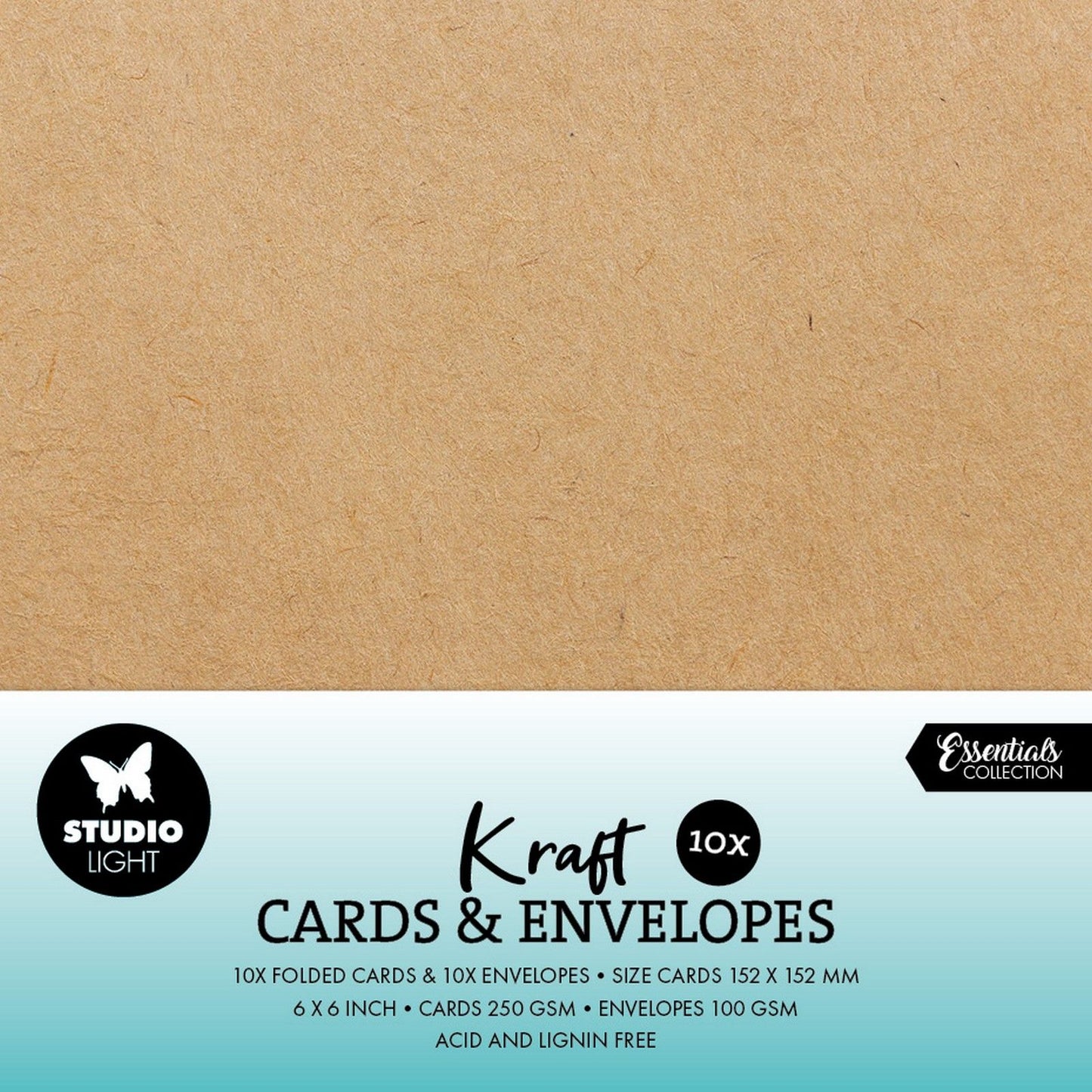 Studio light • enveloppes cartes kraft 15,24x15,24cm