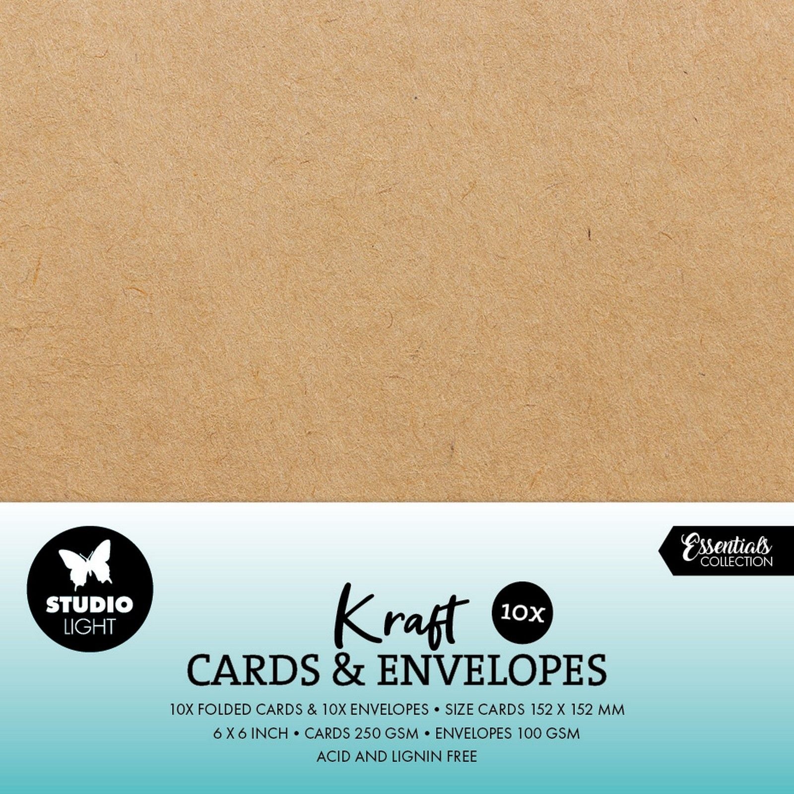 Studio light • enveloppes cartes kraft 15,24x15,24cm