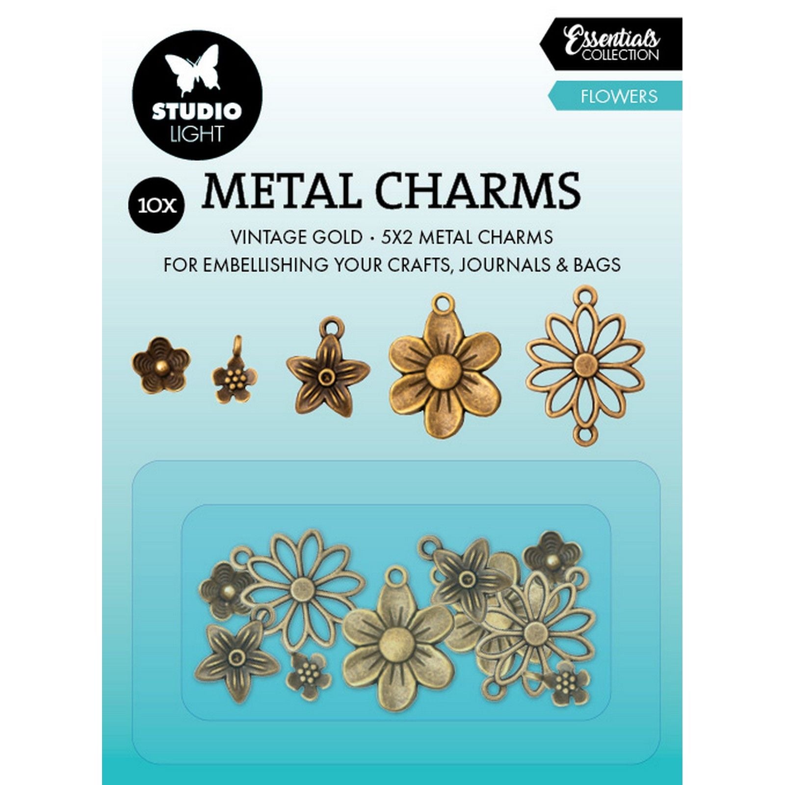 Luminaire studio • breloques en métal fleurs