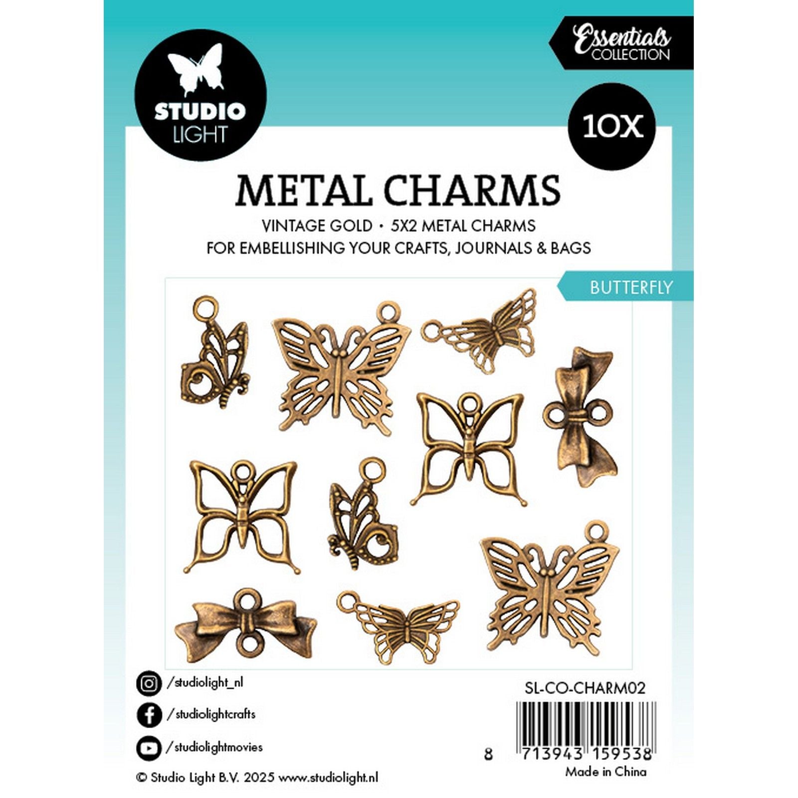 Luminaire studio • breloques métal papillon