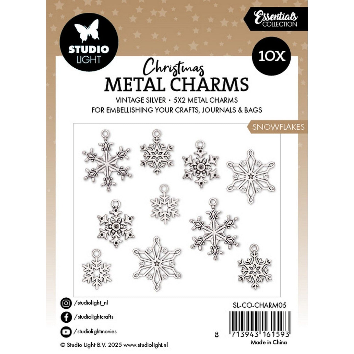 Lampe de studio • essentiels breloques en métal flocons de neige