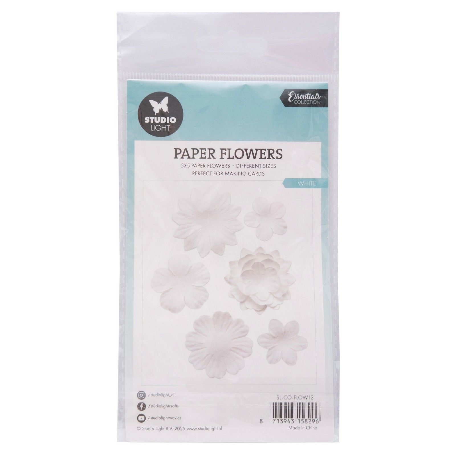 Lampe de studio • fleurs en papier 25pcs blanc