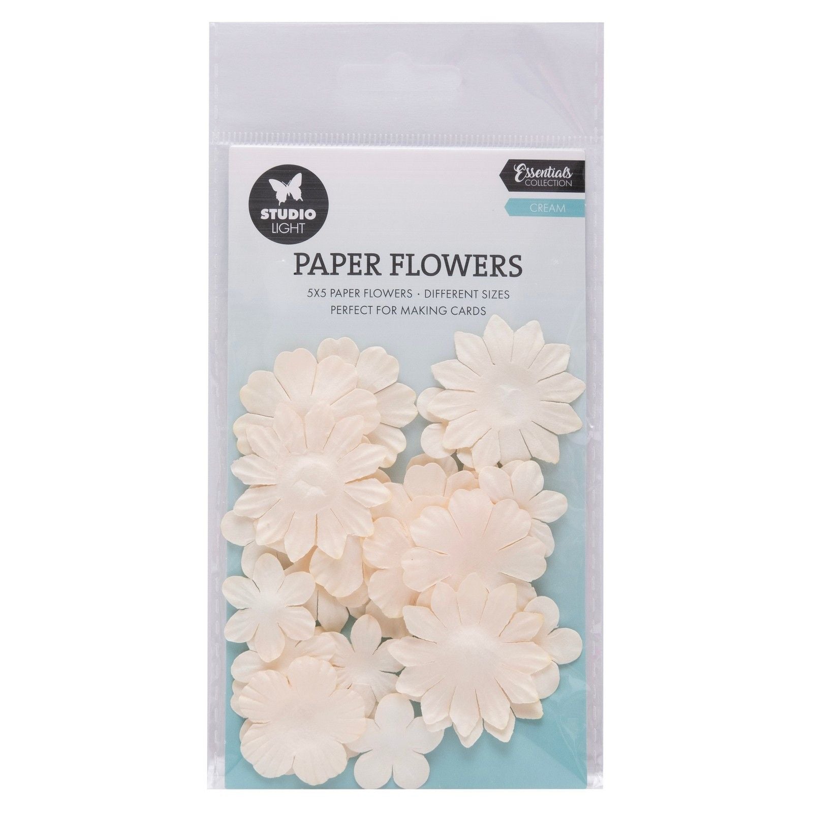 Lampe studio • fleurs en papier 25pcs crème