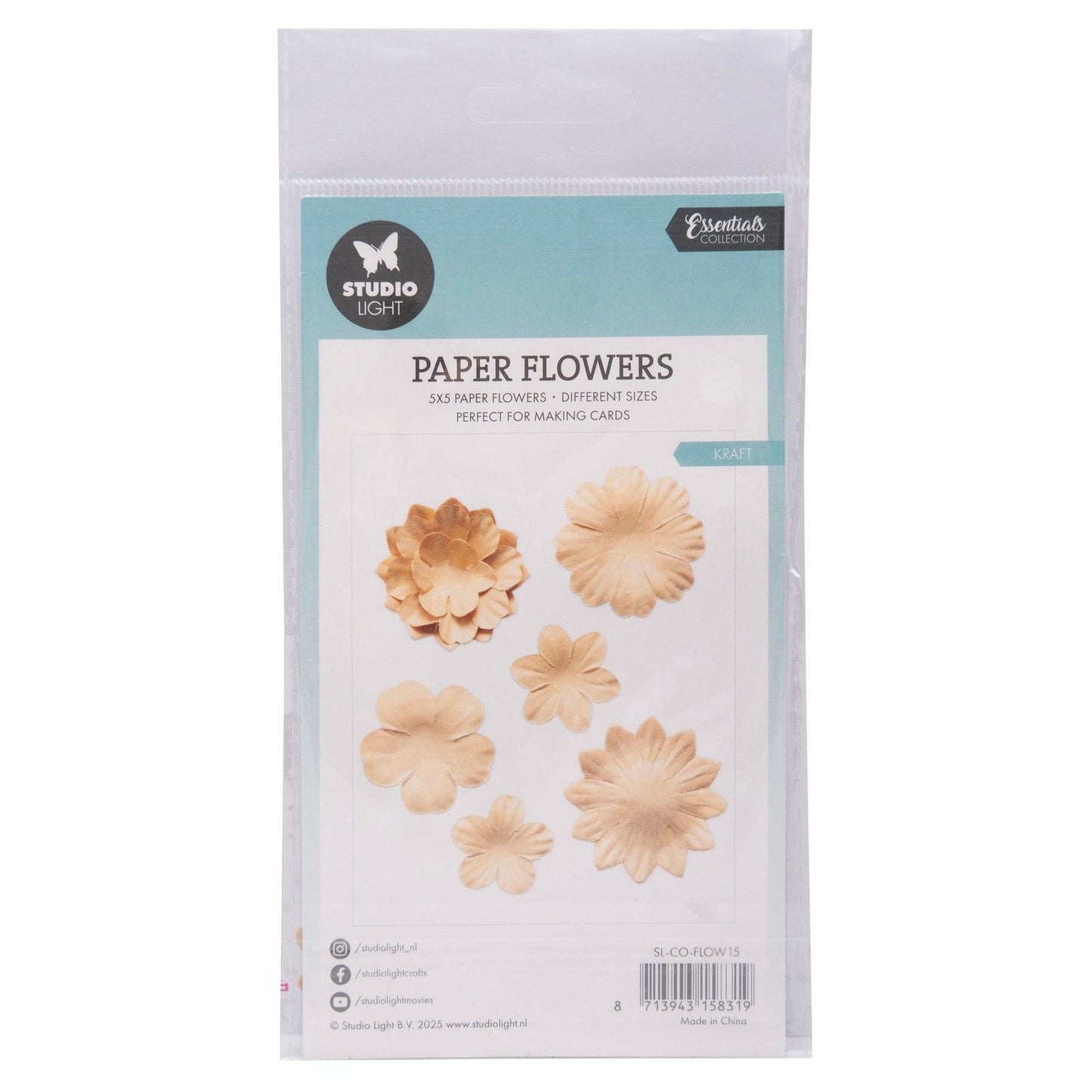 Lampe studio • fleurs en papier 25pcs kraft